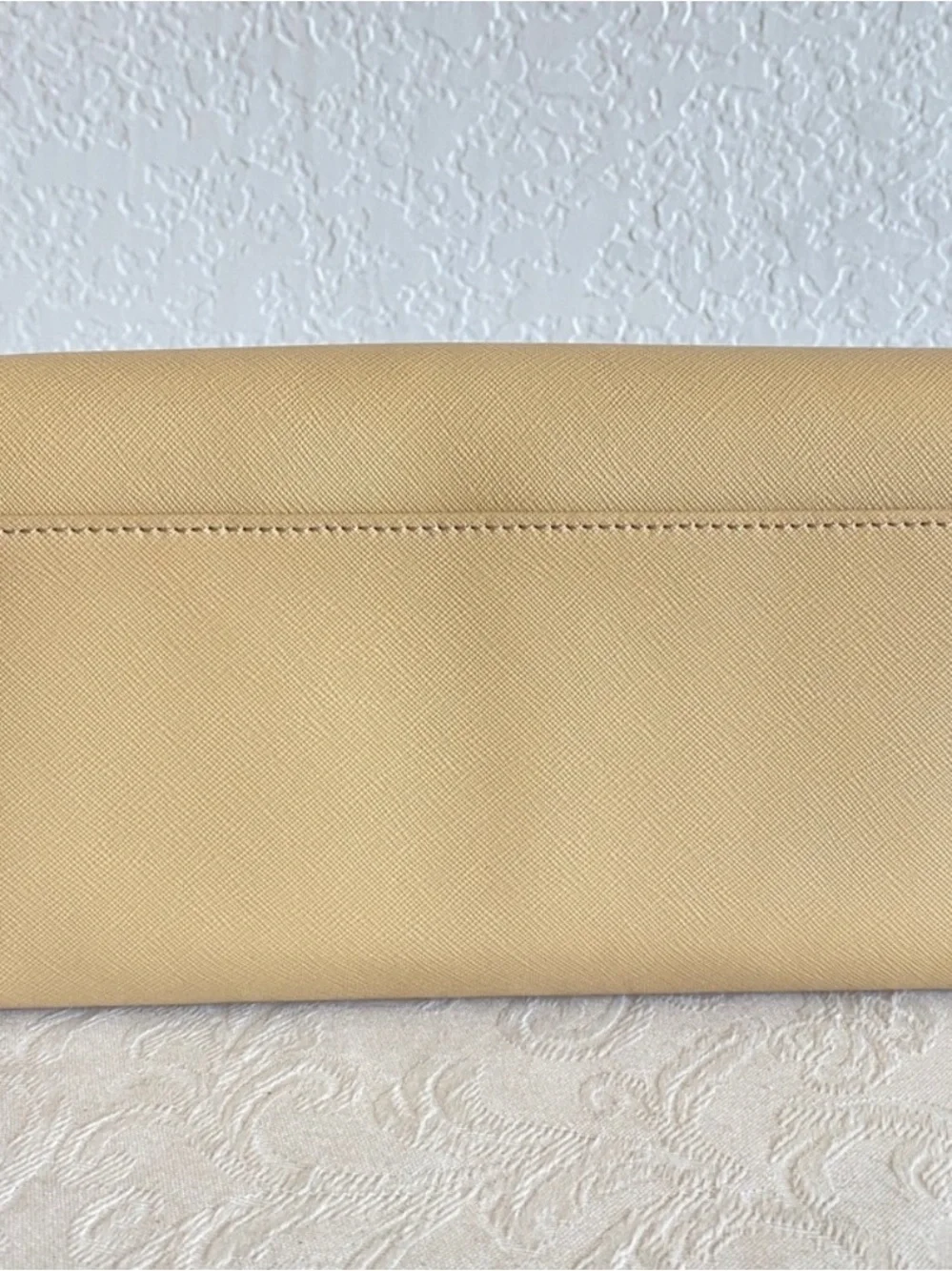 Tory Burch Beige Envelope Crossbody with Gold Logo